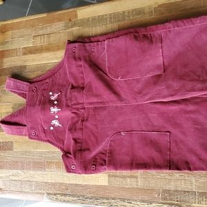 NWT Jacadi Girls' Long Overalls Ecaille Plum. 3 Ballerinas design. Size 4Y.